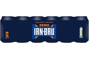 IRN-BRU Zero, No Sugar & Low Calorie Fizzy Drinks Multipack 24 x 330ml Cans