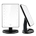 Wawoo 16 LED Battery Operated Touch Screen Sensor LED Mirror, 180 Degree Free Rotation Tabletop LED Lighted Makeup Mirror, Cosmetic Vanity Makeup Mirror