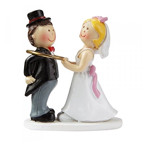 Mini Hochzeitspaar 5 cm Tischdeko Brautpaar mit Ring