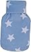 Produktbild Gemütliche Fleece hellblau Sterne Mini 0,5L Wärmflasche & Cover