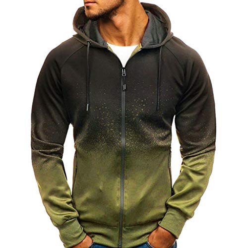 Preisvergleich Produktbild BaZhaHei Herren Kapuzenpullover Sweatjacke Pullover Hoodie Sweatshirt für Herbst Winter Packwork der Art- und Weisemänner graduierte dünne Lange Hülsen-Hoodie-Spitzen Bluse