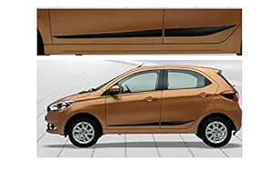 POWERX Black Car Side Beading/Car Side Garnish/Car Door Garnish/Door Lining for Tata Tiago 2016-2020 (Set of 4 Pieces)