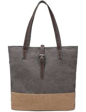 DCCN Damen Shopper Bag Segeltuchtasche Groß Canvas College Bag für Studenten 34*35*10cm