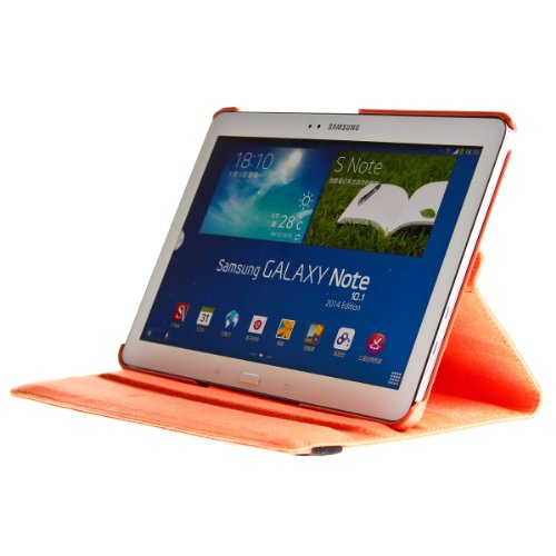 SVS-Trade Samsung Galaxy Note 2014 Edition 360 ° rotierbare Schutz Tasche Smart Cover 10.1 Zoll (Orange) - 3