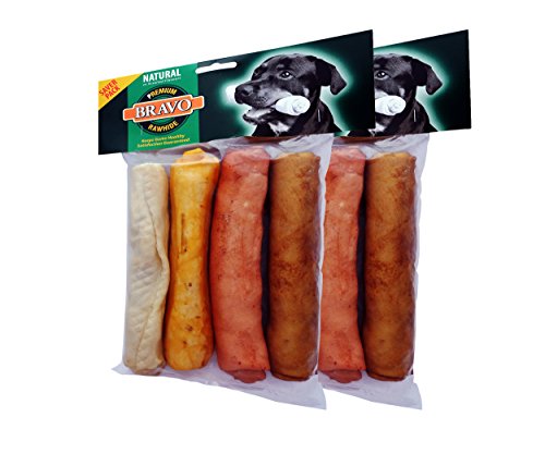 Bravo-Natural-Rawhide-Dog-Chew-Rolls-Beef-Bacon-LambCheese-Flavour-2-Pack