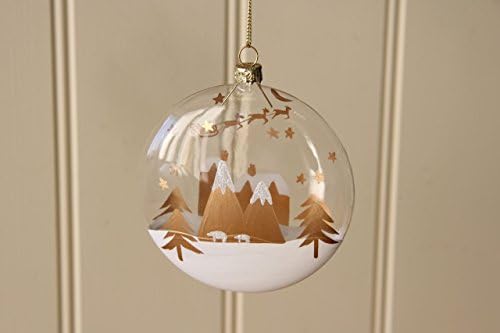 Christmas Village Scene Glass Bauble