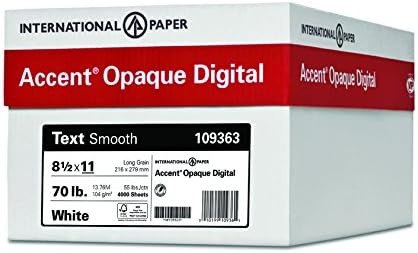 Accent Opaque Digital Inkjet with ImageLok Technology, White, 28lb / 70lb, Letter, 8.5 x 11, 95 Bright, 4,000 Sheets / 8 Ream Case, (029363C) Made in The USA