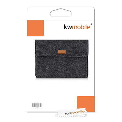 kwmobile Tablettasche Filz Sleeve für 9,7 – 10,1″ Tablet – Tablet Schutzhülle Tasche Case Hülle in Dunkelgrau mit Innentaschen Innenmaße: ca. 28,0 x 20,0 cm - 7