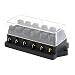 Produktbild Footprintse Universal 12 V 6 Way Sicherungskasten Block Sicherungshalter Box Auto Fahrzeug Schaltung Kfz-Klinge Auto Sicherung Zubehör Werkzeug-Farbe: schwarz