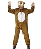 Löwe Kostüm enthält Jumpsuit mit Kapuze, Large