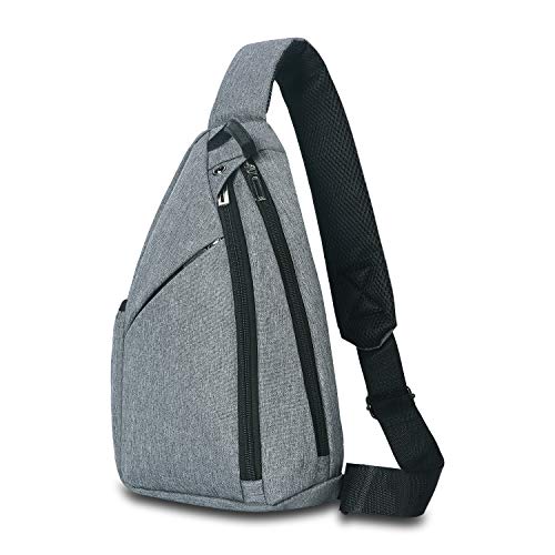 Preisvergleich Produktbild UNIQUEBELLA Brusttasche Herren, Sling Schultertasche Rucksack Umhängetasche für Outdoor Wandern Sport (Grau)