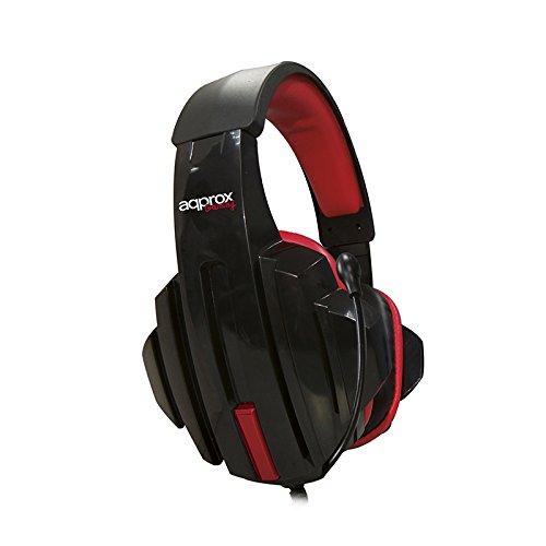 Approx Gaming APPSKULL - Auricular Gaming, Color Rojo y Negro