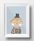 Willkommen Baby-Poster Set – Poster und Kinderzimmer-Dekoration für das Neugeborene mit süßen Tieren für Babies und Kleinkinder, Set aus 7 Stück ohne Rahmen, 13x18cm, Fotopapier, Pastellfarben - 3