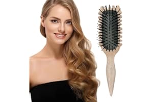 BIMHAYUU Curl Defining Brush Curly Hair Brush Bristle Hair Brush Styling Brush for Detangling Shaping & Defining Curls Hair Comb Tools for Women Less Pulling and Easy Styling (Beige)