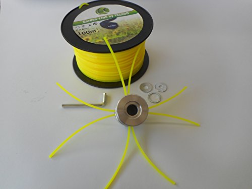 Alu Fadenkopf Mähkopf Motorsense Freischneider + 100m Mähfaden 3mm - 3