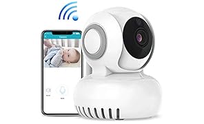 Baby Monitor 720P HD Telecamera di Sorveglianza Wireless Camera, Audio Bidirezionale, Notturna a Infrarossi, Videocamera, Compatibile con iOS Android e PC
