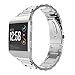 Produktbild MoKo Armband für Fitbit Ionic - Edelstahl Replacement Wrist Band Watchband Strap Uhrenarmband Erstatzband Watch Band für Fitbit Ionic Smartwatch, 5.31"-8.07"(135mm-205mm), Silber