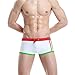 Price comparison product image Mens Low Rise Swim Trunks Sexy Stripes Surfing Swimwear Sport Boxer Brief Swimsuit Beach Shorts Drawstring Summer Underwear White