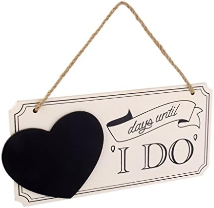 RRROB 25 x 13cm Vintage Wedding Countdown Plaque Chalkboard "days until I DO" Sign