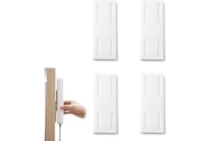 Cortney 4 Piezas Power Strip Holder Fixator, Self -Adhesive Desktop Socket Fixer, Juego de Soporte de Pared para Enchufe sin Perforaciones, para Cocina, Oficina en casa (Blanco)