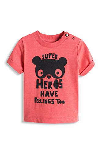 ESPRIT Baby-Boys Super Heros T-Shirt, Coral Red, 9 Months (Manufacturer Size:74)