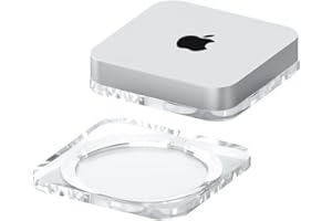 Hagibis Support de bureau pour Mac Mini et Mac Studio, double face en PMMA transparent, résistant à la poussière, support pour ordinateur portable en acrylique, support de dissipation de la chaleur
