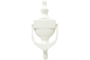 UAP 6" Victorian Urn Door Knocker for Front Door - Traditional Door Knocker with Spy Hole Option & Through-Bolt Fixings - Classic Elegant Entryway Hardware (White)