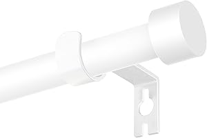 POSKENA Bastone per Tende 63-183cm, 16mm Bianco Asta per Tende con Terminali e Supporti, Asta per Tende Estensibile per Camera da letto, Soggiorno, Cucina