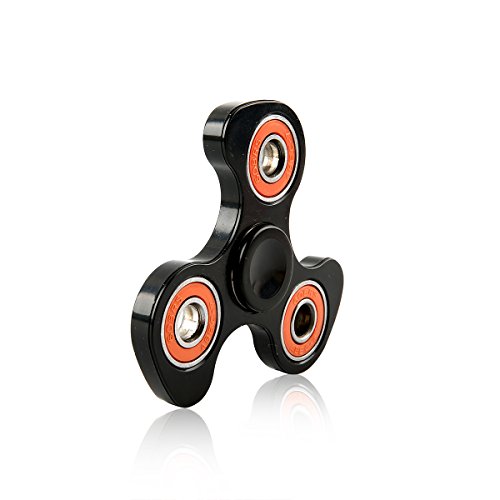 UHARBOUR EDC Hand Tri Spinner with Sepcial Geometric Shape,Custom Fidget Toys,Funny Sport(Black Type)