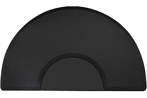 DeeDuud Anti-fatigue mat for hairdressers, standing mat, 150 x 90 cm, semi-circle, waterproof and dirt-repellent, thickness 18 mm, for hairdressing chairs, salon chairs