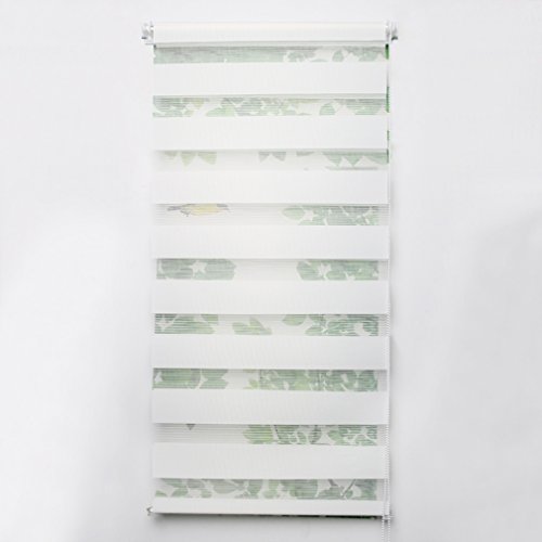 Kinlo® 90×150 cm Duo-Rollo Doppelrollo für Fenster und Türen Easyfix Klemmfix mit Klemmträgern ohne Bohren ,weiß – inkl. Zubehör - 3