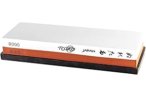 Pietra Affilacoltelli ad Acqua Giapponese, Cote con Materiale 3 Volte Più Duraturo, Affilacoltelli Professionale, Affila Coltelli Giapponesi e Professionali, Grana 8000/3000 | TOTIKO Japan Knives