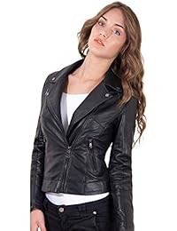 D'Arienzo - KBC &bull; Colore Nero &bull; Giacca Biker in Pelle Nappa Effetto Liscio