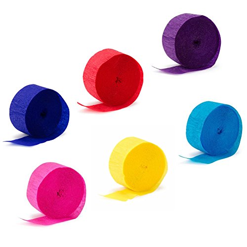 Ailiebhaus 6 Kreppbänder 10 m x 5 cm farbig sortiert Party Picknick, Papier - 2