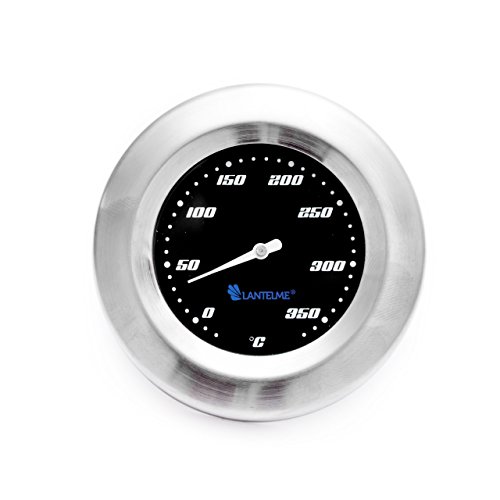 Thermometer für Grill / Smoker / Räucherofen / Grillwagen . Analog / Bimetall / Edelstahl . BBQ Grillzubehör Modell Lantelme Racing Black Edition