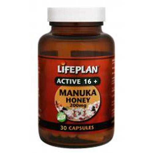 Preisvergleich Produktbild Lifeplan Active 16+ Manuka Honey 200mg Capsules - 30 Capsules