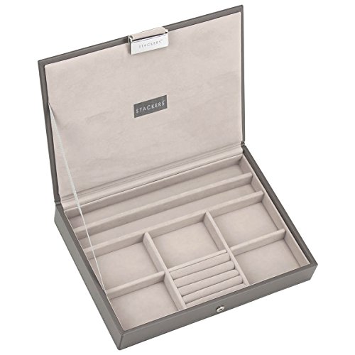 STACKERS Set of 3 ‚CLASSIC SIZE‘ – Mink STACKER Set of 3 Jewellery Box with Grey Velvet Finish Lining - 5