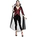 Produktbild Eternali 5 Stücke Damen Schwarz Vampire Hexe Teufel Cosplay Kostüm Halloween Nacht Tops Oberteil + Umhang Mantel + Hose Karneval Party Abschlussball Festliche Kostüme