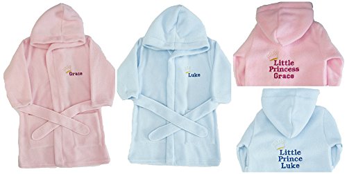 Personalised Dressing Gown, Pajamas, Children's Clothes, Baby Gifts, (3-6 Months, Pink)