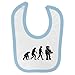 Price comparison product image Evolution of a Robot Design Baby Bib with Light Blue Contrast Trim and Black Print