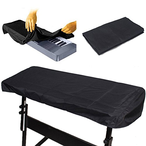 Preisvergleich Produktbild TOPmountain Piano Keyboard Cover - Dehnbarer samtiger Staubschutz mit verstellbarem Gummizug und Verschlussverschluss für 61 Tasten, E-Keyboard, Digitalpiano und mehr