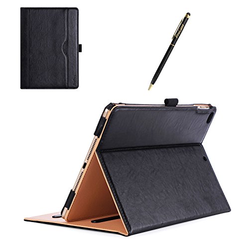 ProCase iPad Fall 9.7 „2017 – Weinlese-Folio-Standplatz-Abdeckungs-Fall für neues 2017 Apple iPad 9.7 Zoll, passen auch iPad Luft 2 / iPad Luft, mit mehrfachen Betrachtungs-Winkeln, Dokument-Karten-Tasche -Schwarz - 8