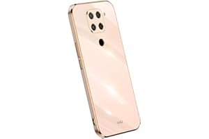 RankOne Funda para Teléfono es Adecuada para Redmi Note 9 (4G) (6.53" Inches), Carcasa para Teléfono Móvil de Silicona con Marco de Galvanoplastia - Rosado