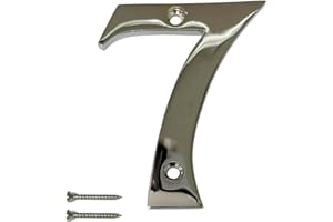 SISI UK Chrome Door Numbers Screw On 3 Inch Number 7 Door Number Elegant and Bold Door Numerals Suitable for All Door Types Including Wooden uPVC and Composite.