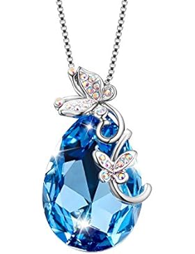 SIVERY 'Schmettering Liebe' Damen Halskette, mit Swarovski Elemente, Damen Schmuck, geschenke für frauen