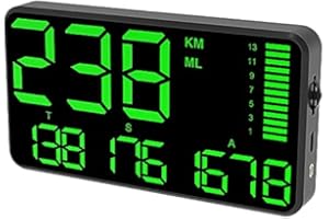 Baceyong Affichage HUD de voiture, compteur de vitesse numérique à affichage tête haute GPS avec alerte de survitesse d'écran HD de 5,5 pouces
