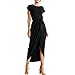 Produktbild smileq Frauen Boho lang Maxi Abend Party Kleid Beach Sundress Casual Kurze Sleeve Hohe Split Rock, Schwarz , xxl