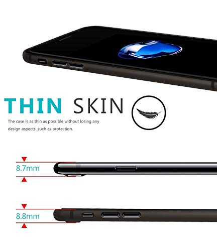 TOZO para iPhone 7 iPhone 8 Funda  0 35mm  Ultrafino   Ajuste perfecto   World s m  s delgado Hard Protect Funda Back Cubrir Bumper   Semi-transparent   Ligero 4 7 inch  Matte Moca negro 