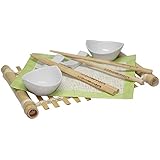 Class Wine sushi005 - Estuche de servicio de Sushi, para 2 personas, bambú, 40 x 20 x 5 cm