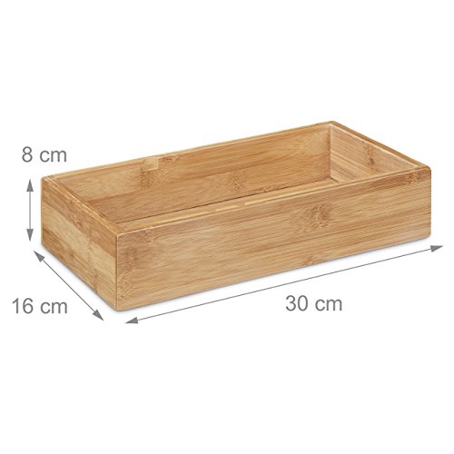 Relaxdays Nussschale mit Nussknacker & Abfallschale, Bambus, Zange, 3-teiliges Set, HxBxT: 8 x 30 x 16 cm, natur - 3